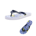 Blue Tile Print & Lemons Flip Flops