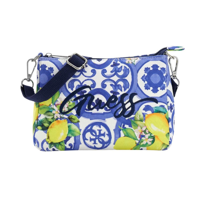 Blue Tile Print & Lemons Handbag