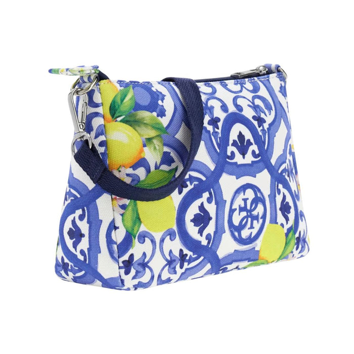 Blue Tile Print & Lemons Handbag