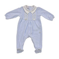 Blue Velour Babygrow