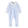 Blue Velour Bunny Babygrow