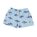 Blue & White Checked Shark Swim Shorts
