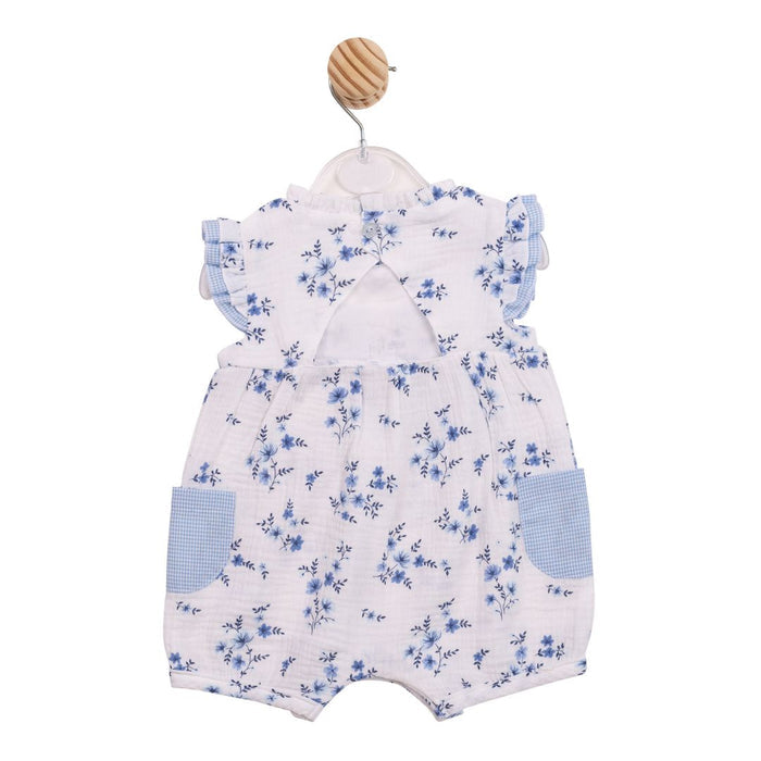 Blue & White Floral Romper