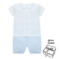 Blue & White Shorts Set