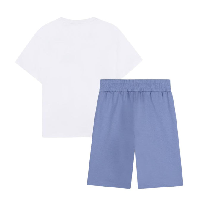 Blue & White Shorts Set