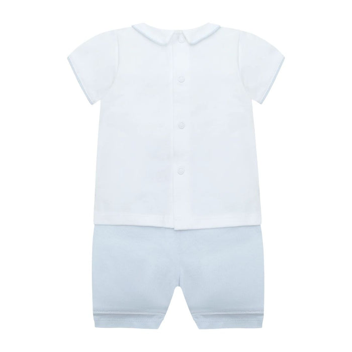 Blue & White Shorts Set