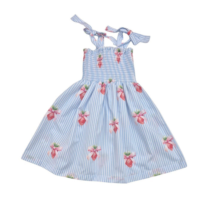 Blue & White Strawberries Beach Dress