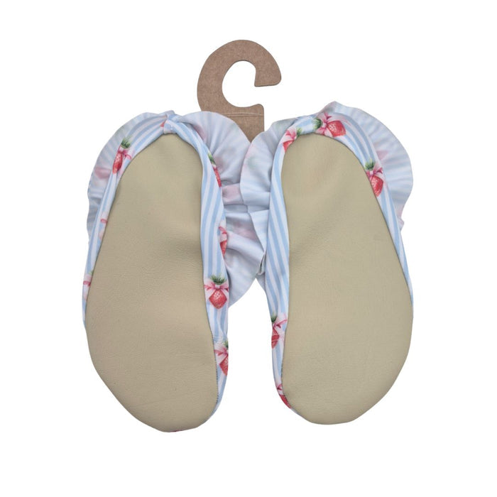 Blue & White Strawberries Non Slip Aqua Shoes