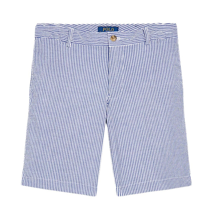 Blue & White Stretch Cotton Shorts