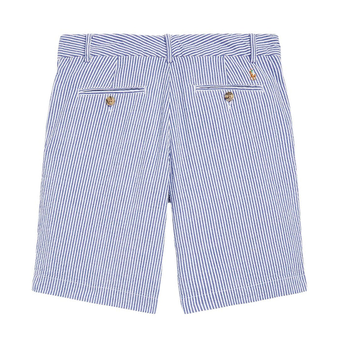 Blue & White Stretch Cotton Shorts