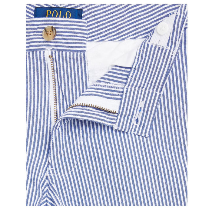 Blue & White Stretch Cotton Shorts