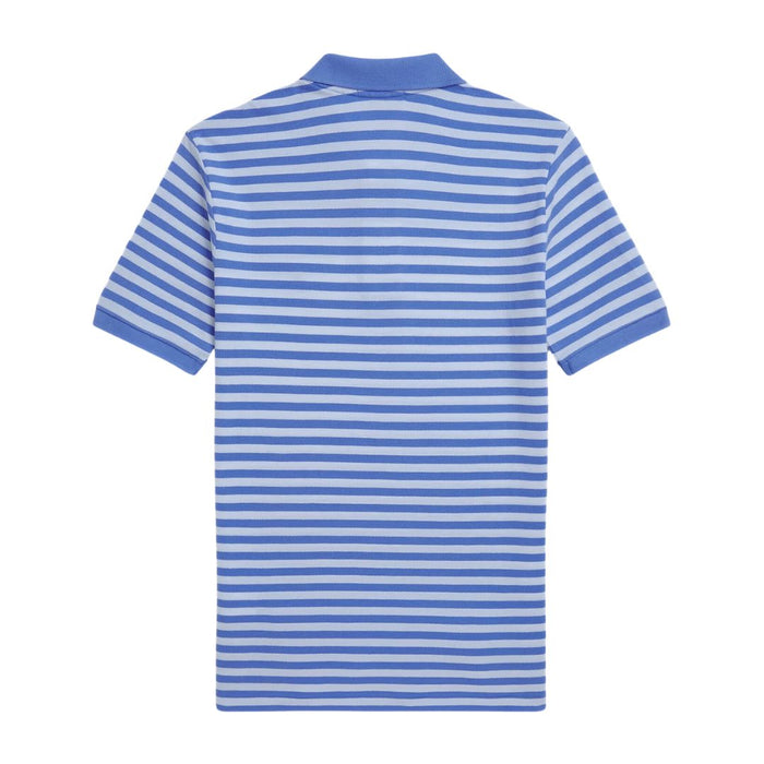 Blue & White Striped Polo Shirt