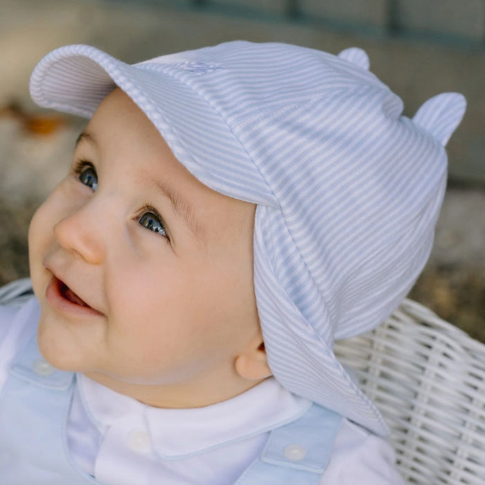 Blue & White Striped Sun Hat