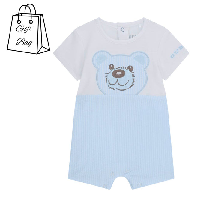 Blue & White Striped Teddy Shortie