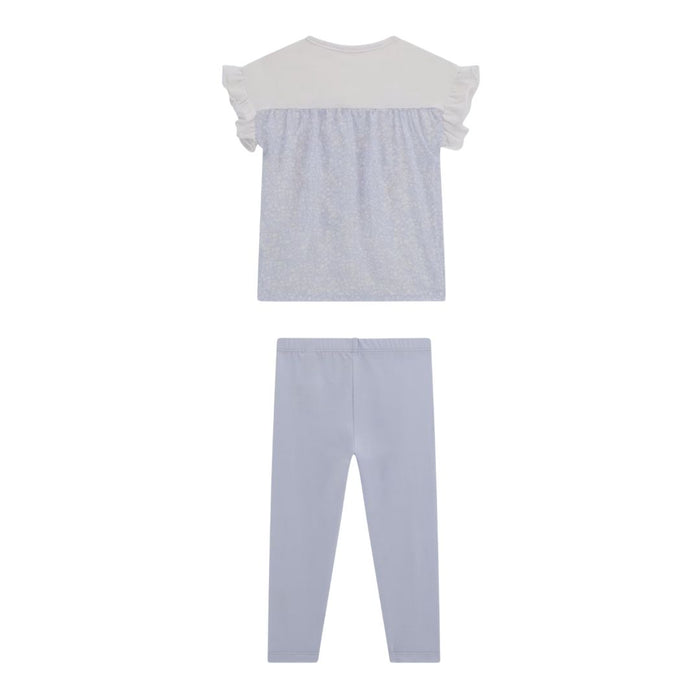 Blue & White T-Shirt & Leggings Set