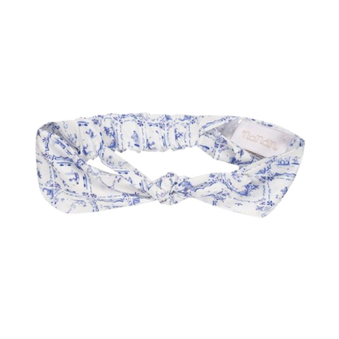 Blue & White Tile Print Romper & Headband