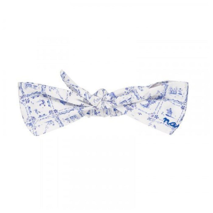 Blue & White Tile Print Romper & Headband