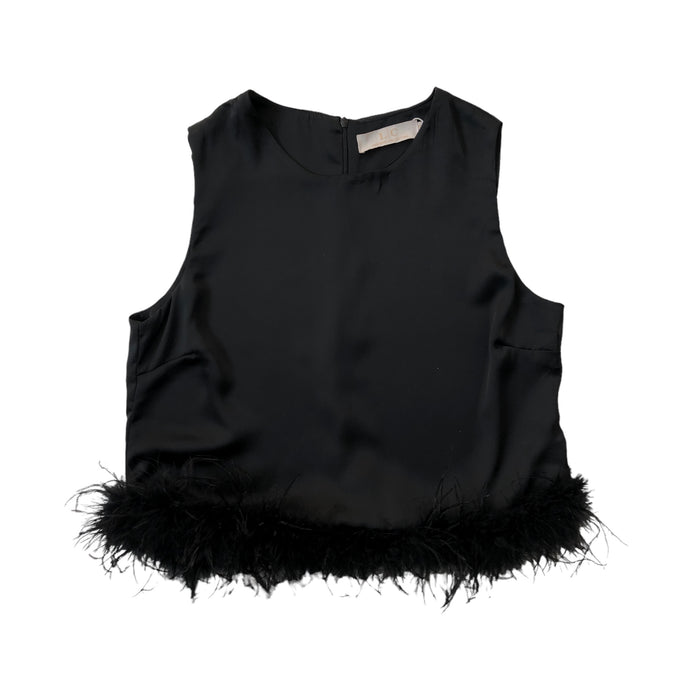 Blusa sin mangas con Plumas negro LC