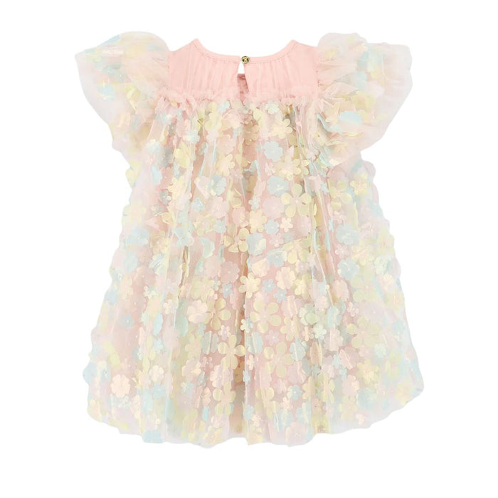 Blush Multi Coloured 3D Flower Dress