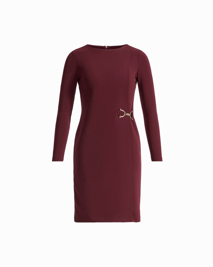 Anne Klein BAROLO Boat Neck Sheath Dress with Gold Accent