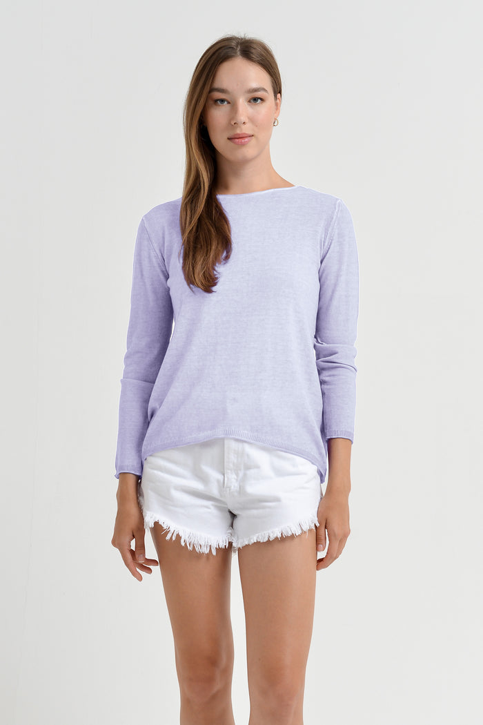 Boat Neck Sweater - Lilac