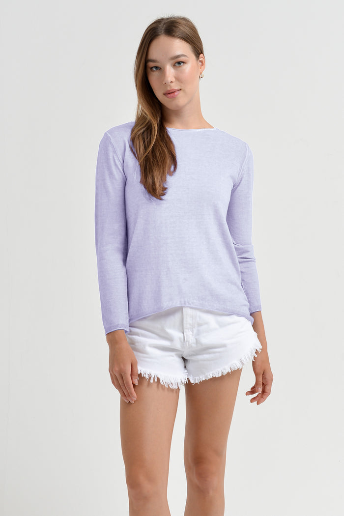 Boat Neck Sweater - Lilac