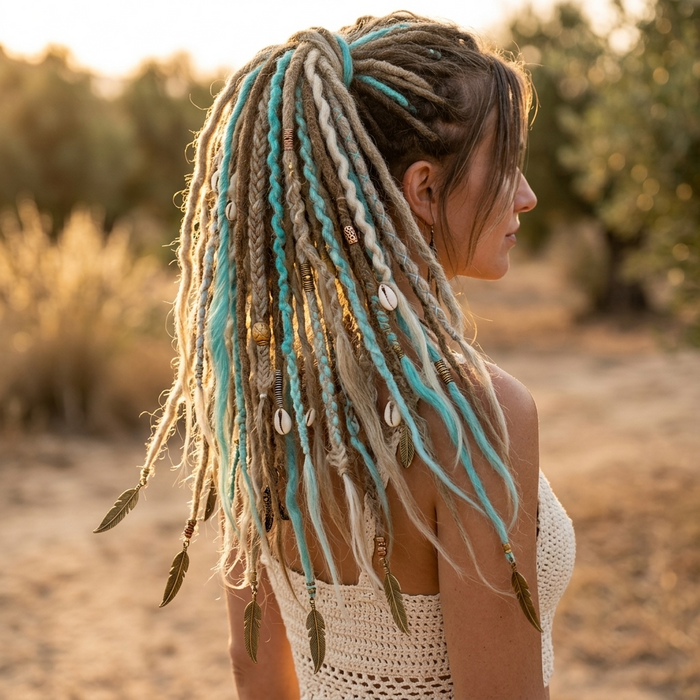 Bohëmia – Hand Adorned Boho Dreadlock Ponytail