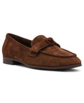 Anne Klein Brown Suede Bowie Suede Slip-On Loafer