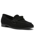 Anne Klein Black Suede Bowie Suede Slip-On Loafer