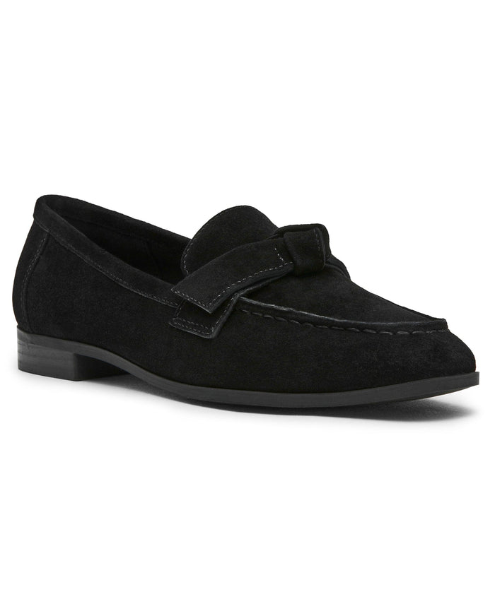 Anne Klein Black Suede Bowie Suede Slip-On Loafer