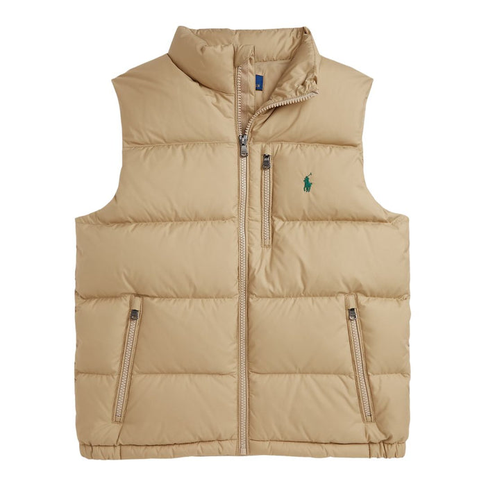 Boys Beige Quilted Down Gilet