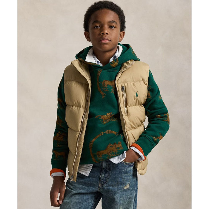 Boys Beige Quilted Down Gilet