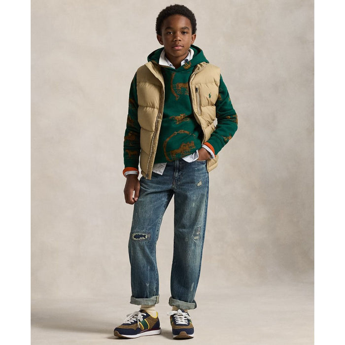 Boys Beige Quilted Down Gilet