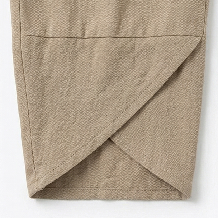 Brezia – Women's Asymmetric Linen Blend Cropped Pants