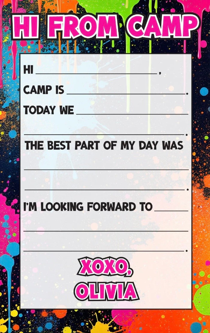 Bright Drips Personalized Fill in Notepad