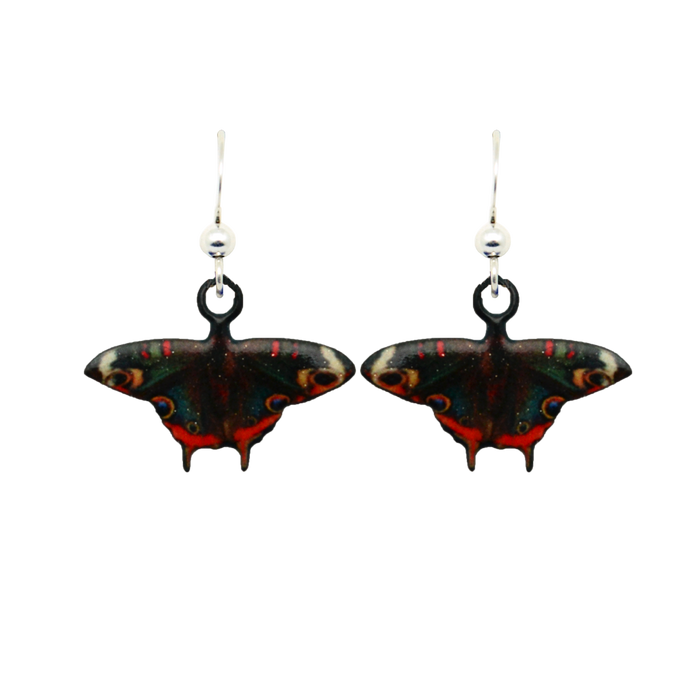 Buckeye Butterfly Earrings, sterling silver french hooks, Item# 2300