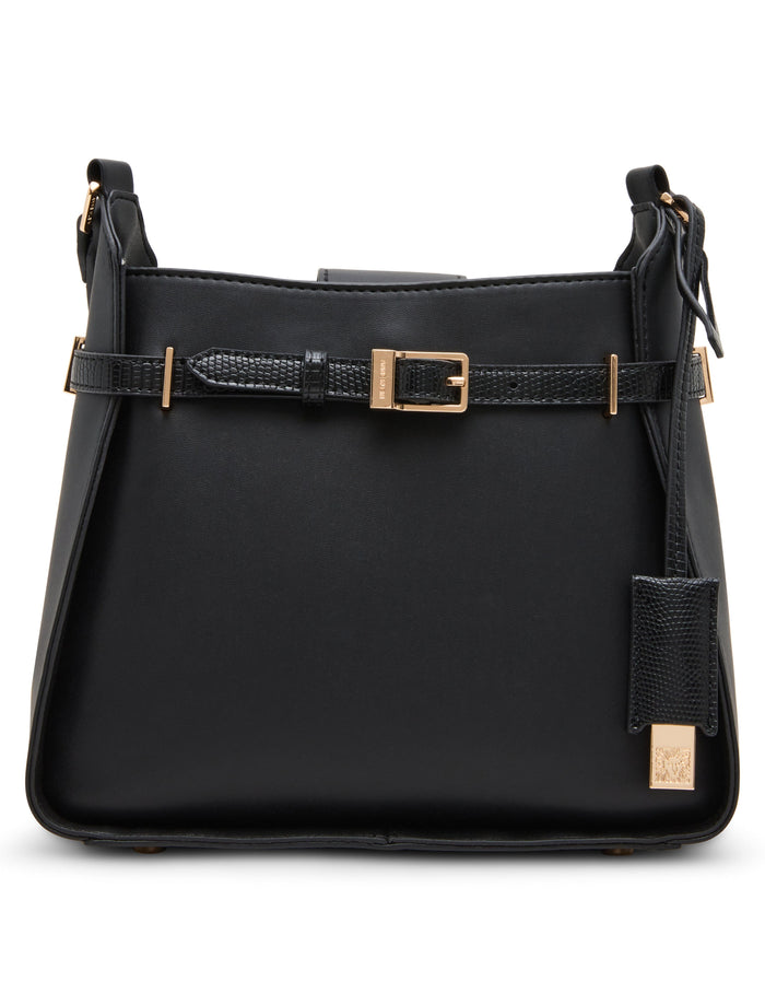 Anne Klein Black/Black Buckle Hobo Bag