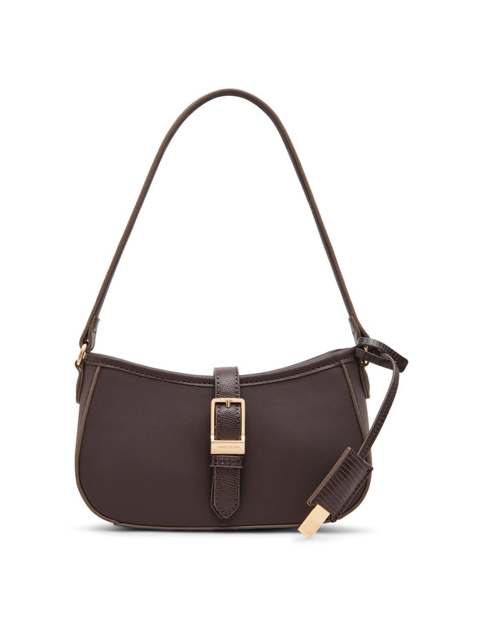 Anne Klein Espresso/Espresso Buckle Strap Shoulder Bag