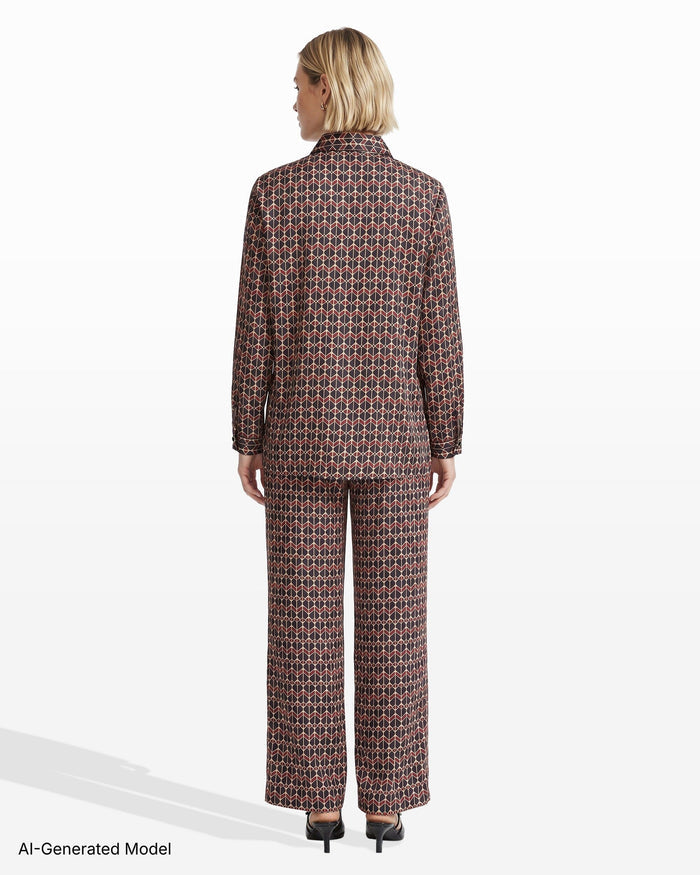 Anne Klein Button-Down Collared Long Sleeve Top