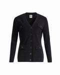Anne Klein ANNE BLACK Button-Front Cardigan With Patch Pockets