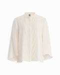 Anne Klein WHITE DOVE Button-Front Lace Top