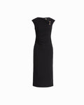 Anne Klein ANNE BLACK Button Neck Midi Dress