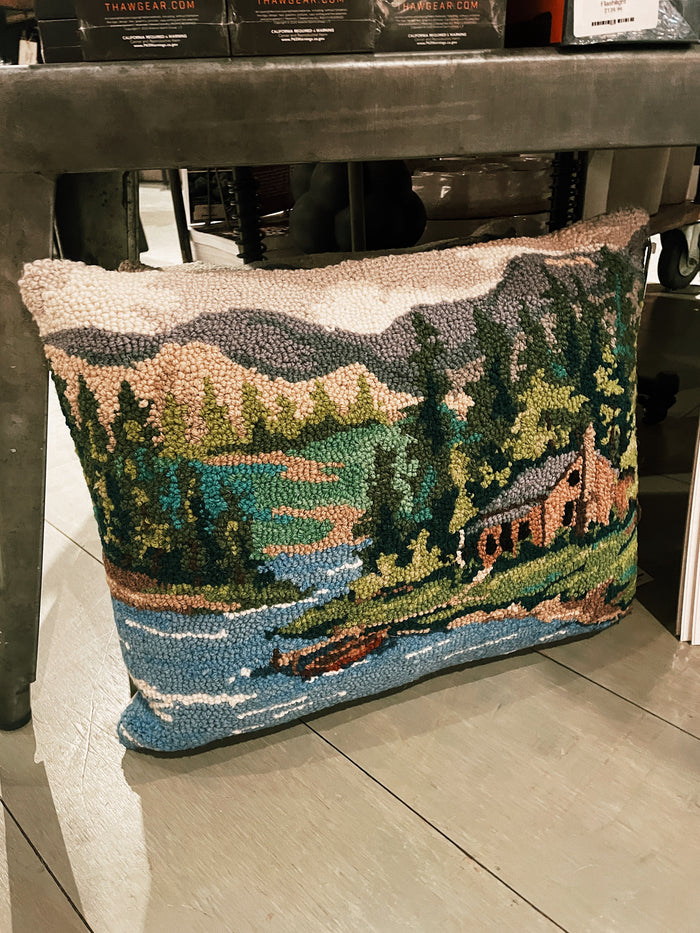 Cabin By Lake Hook Pillow