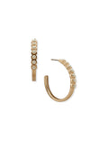 Anne Klein Gold Tone Cabochon Pearl C-Hoops
