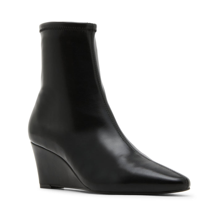 Anne Klein Black Smooth Cabrera Wedge Bootie