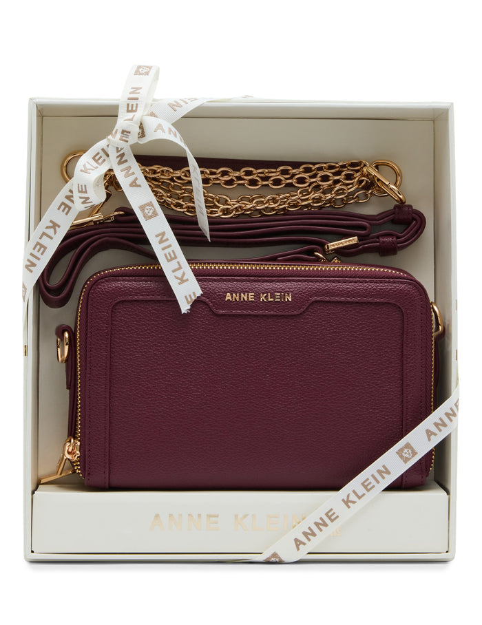 Anne Klein DEEP MERLOT Camera Crossbody Bag