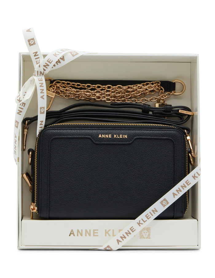 Anne Klein BLACK Camera Crossbody Bag