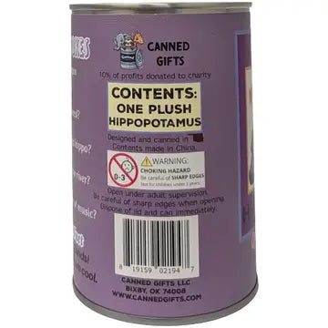 Canned Hippo Plush Toy