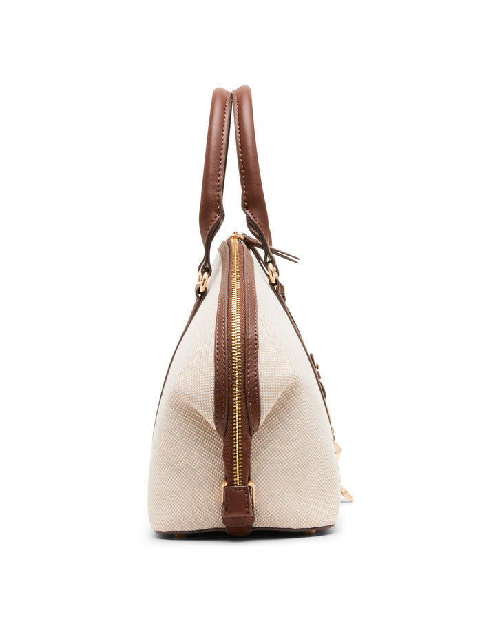 Anne Klein Canvas Bowler Satchel with Charms