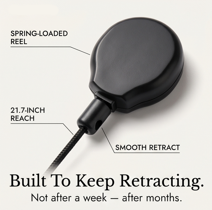 Carden – Retractable faux leather badge holder